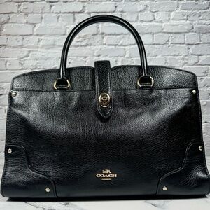COACH MERCER SATCHEL BLACK LEATHER BAG